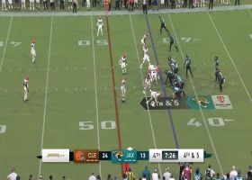 Luton fires it to Jones for 12-yard gain on fourth down