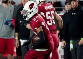 Marco Wilson picks off Brady's pressured deep launch for 39-yard INT return