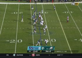 Hurts unloads 20-yard completion to wide-open Smith on third down