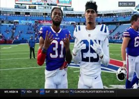 Rodney Thomas pays tribute to friend, former HS teammate Damar Hamlin during Week 18