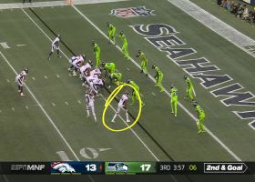 Albert Okwuegbunam is stopped just short of goal line following Russell Wilson's dart