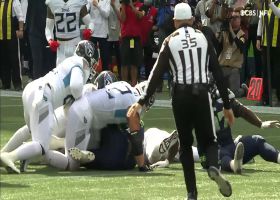 Kerry Hyder recovers fumble after Alton Robinson's crushing strip-sack