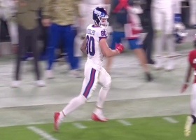 Daniel Jones hits Kyle Rudolph in stride for 28-yard sideline strike