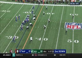 Bryce Huff's strip-sack on Josh Allen knocks Buffalo back 19 yards in crunch time