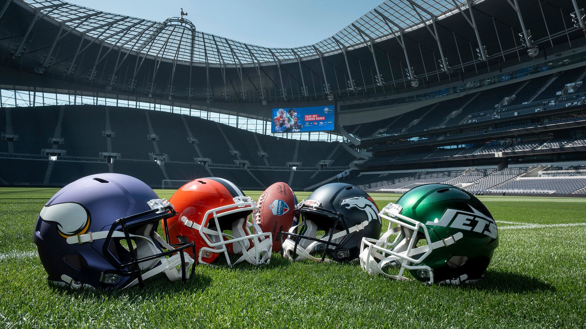 2025 NFL London games at Tottenham Stadium. October 5 - Cleveland Browns vs Minnesota VikingsOctober 12 - New York Jets vs Denver Broncos on Tuesday, May 13, 2025 in London. (Sean Ryan/AP Content Services for the NFL)