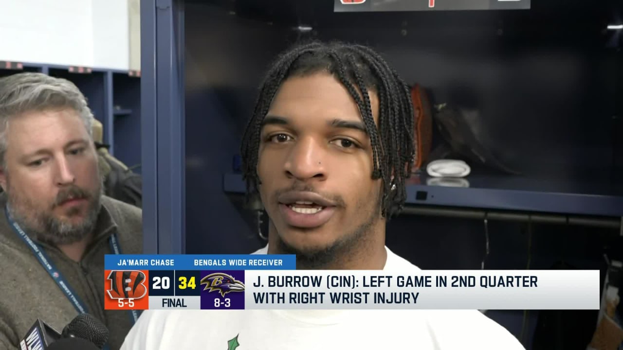 Cincinnati Bengals wide receiver Ja'Marr Chase reacts to Bengals