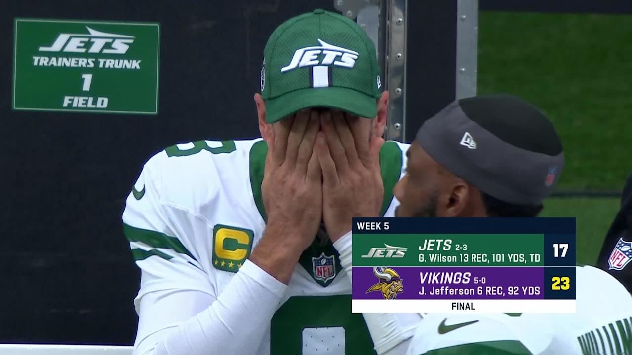 New York Jets quarterback Aaron Rodgers on loss to Minnesota Vikings ...