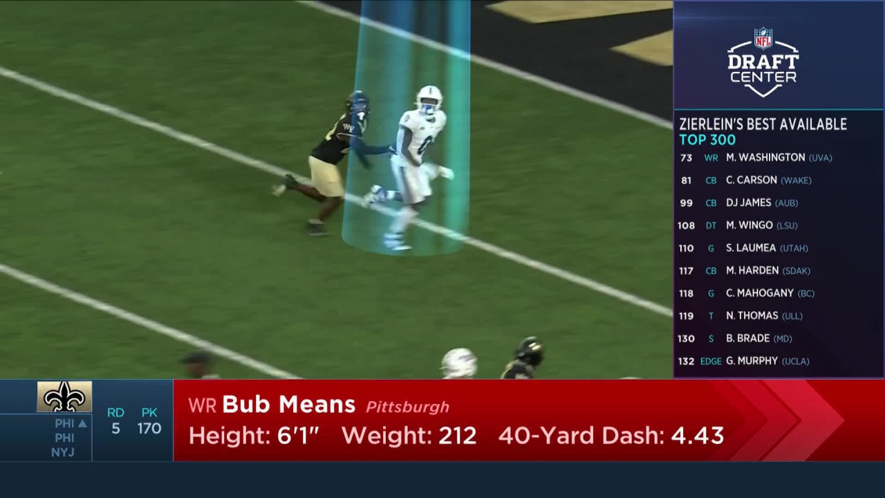 New Orleans Saints Select Pittsburgh Panthers Wide Receiver Bub Means 