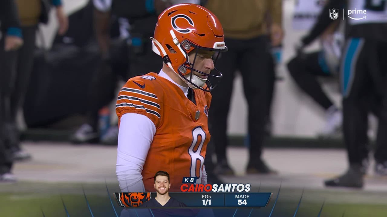 Chicago Bears kicker Cairo Santos trims the Carolina Panthers' lead by