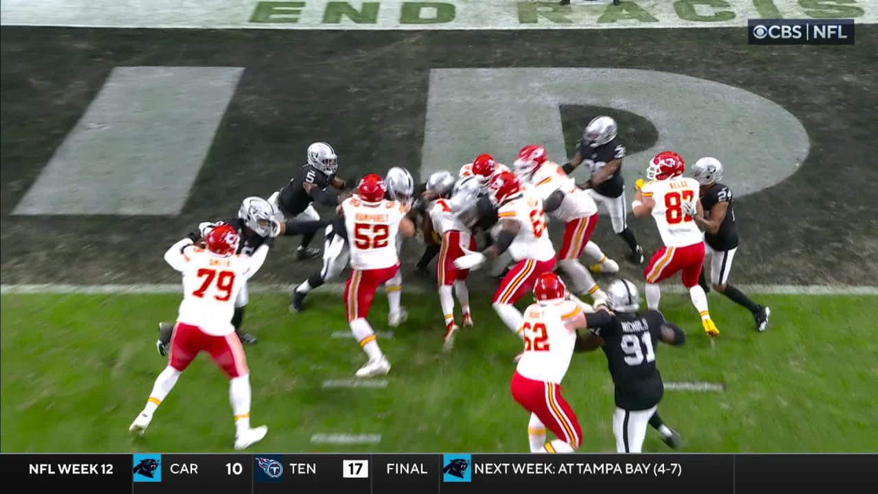 Kansas City Chiefs running back Isiah Pacheco relentlessly pushes the