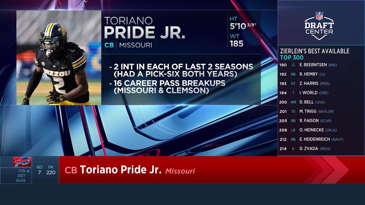 Buffalo Bills select cornerback Toriano Pride with No. 220 pick in 2026 ...