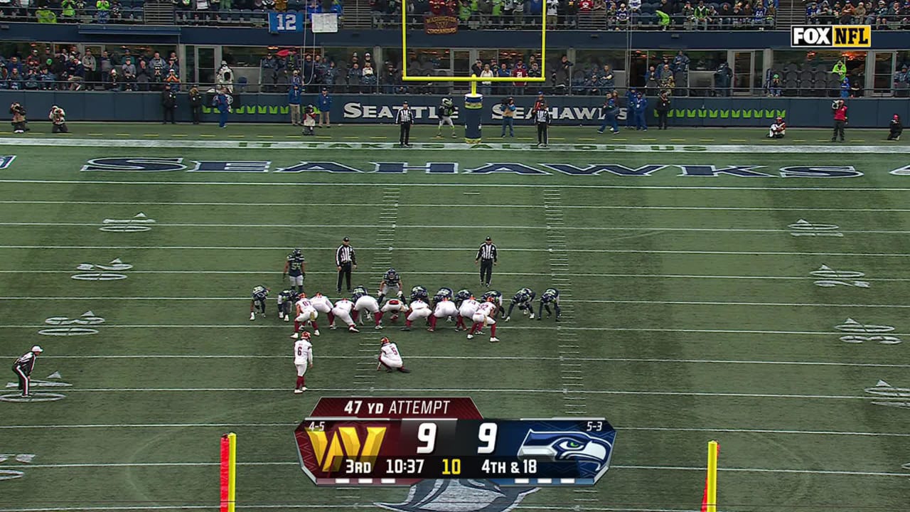 Washington Commanders kicker Joey Slye's 47-yard FG gives Commanders 12 ...