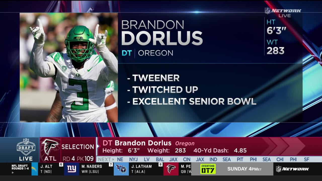 Atlanta Falcons select defensive tackle Brandon Dorlus with No. 109 ...