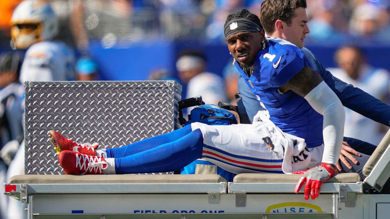 Giants WR Malik Nabers believed to have suffered torn ACL vs. Chargers