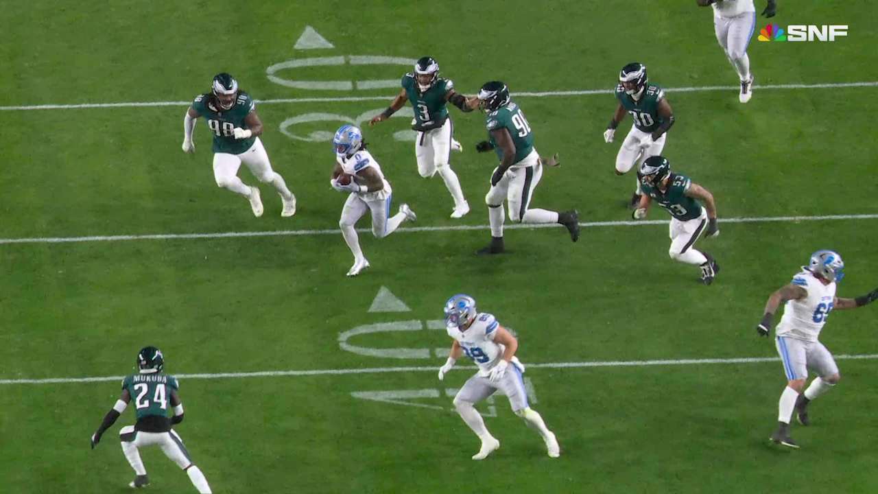 Detroit Lions running back Jahmyr Gibbs breaks into the clear yet again ...