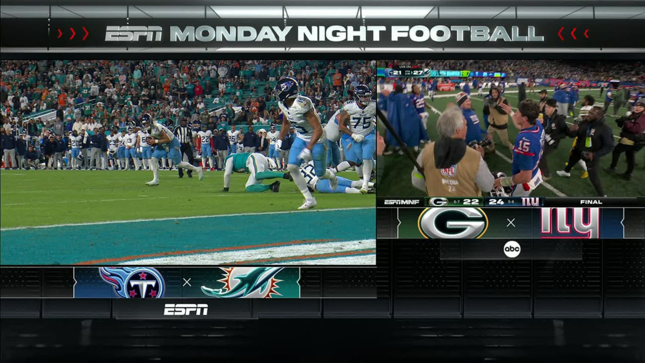 Tennessee Titans' 2-point conversion cuts Miami Dolphins' lead to 27-21