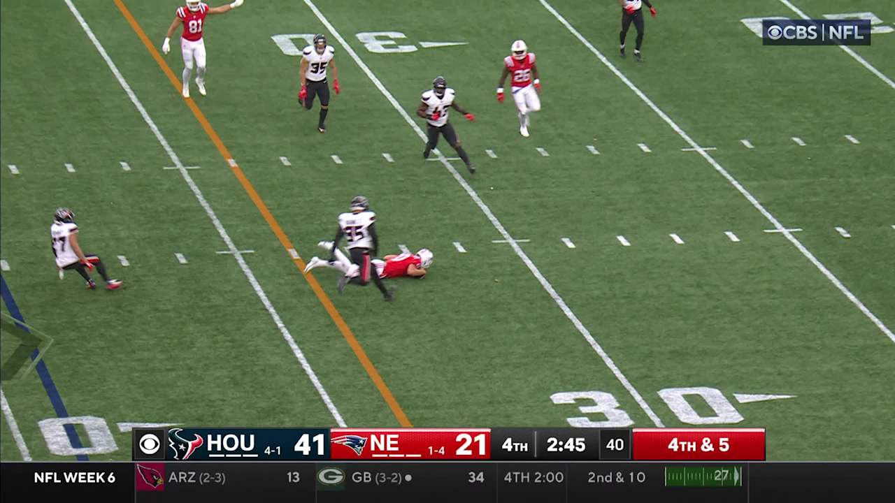 New England Patriots quarterback Drake Maye's juke-move run moves ...