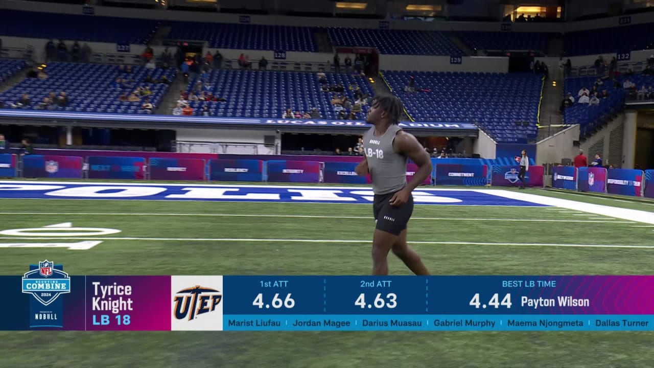 Linebacker Tyrice Knight runs official 4.63second 40yard dash at 2024