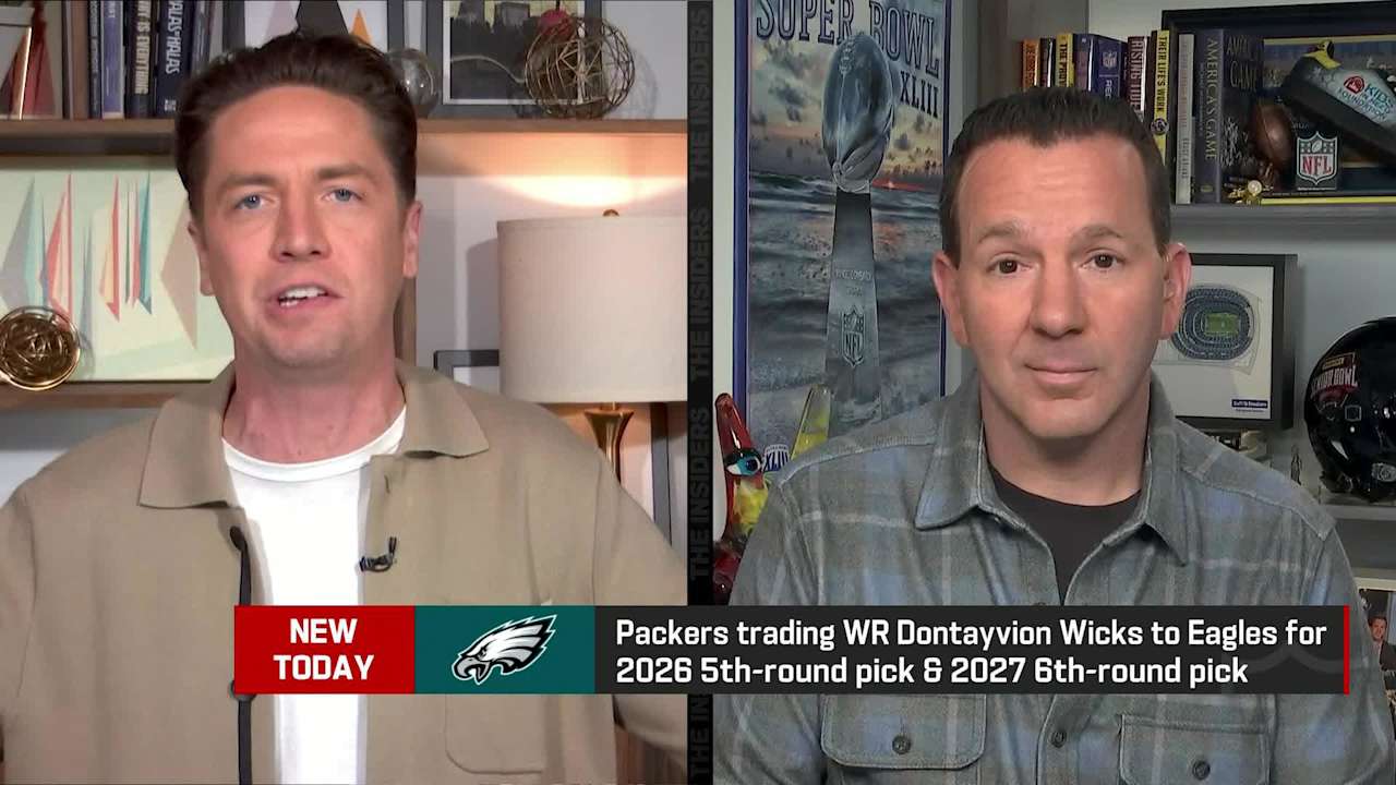 NFL Network Insiders Tom Pelissero: Green Bay Packers trading wide receiver Dontayvion Wicks to Phildelphia Eagles for draft picks | 'The Insiders'