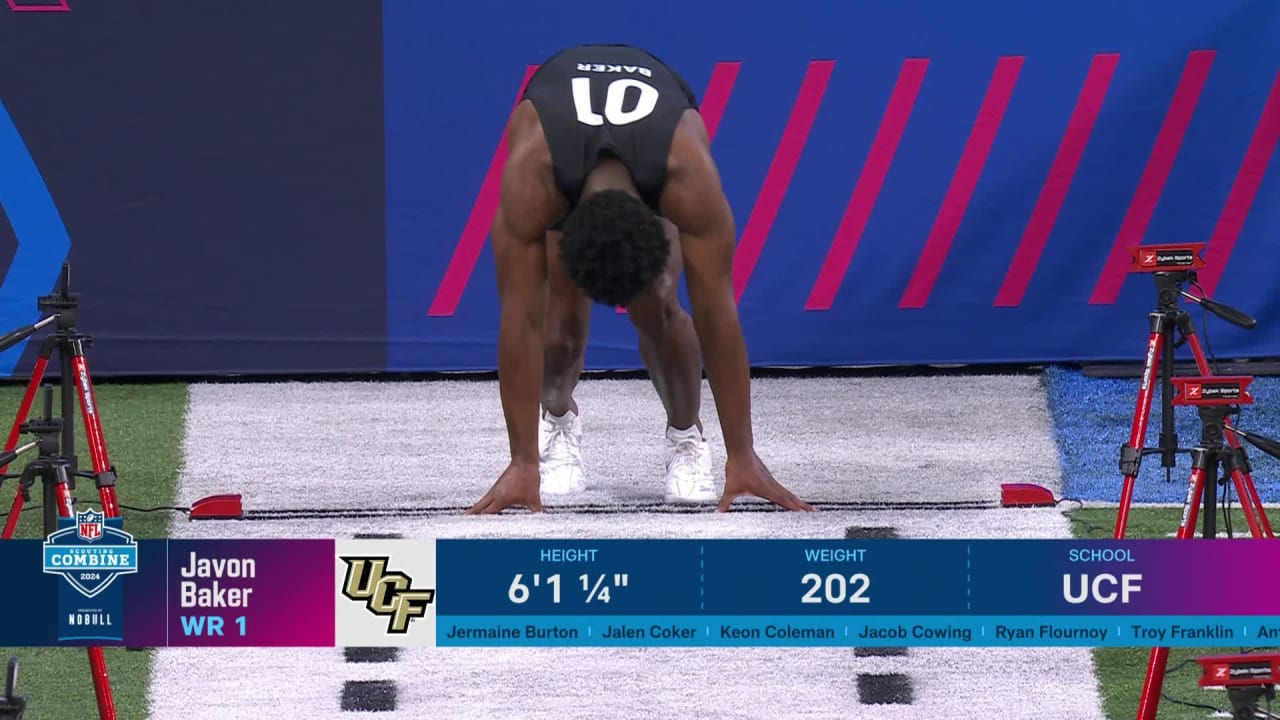 Wide receiver Javon Baker runs official 4.54second 40yard dash at