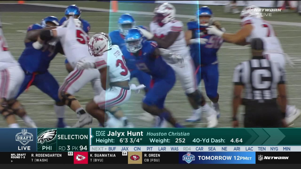 Philadelphia Eagles select Houston Christian EDGE rusher Jalyx Hunt