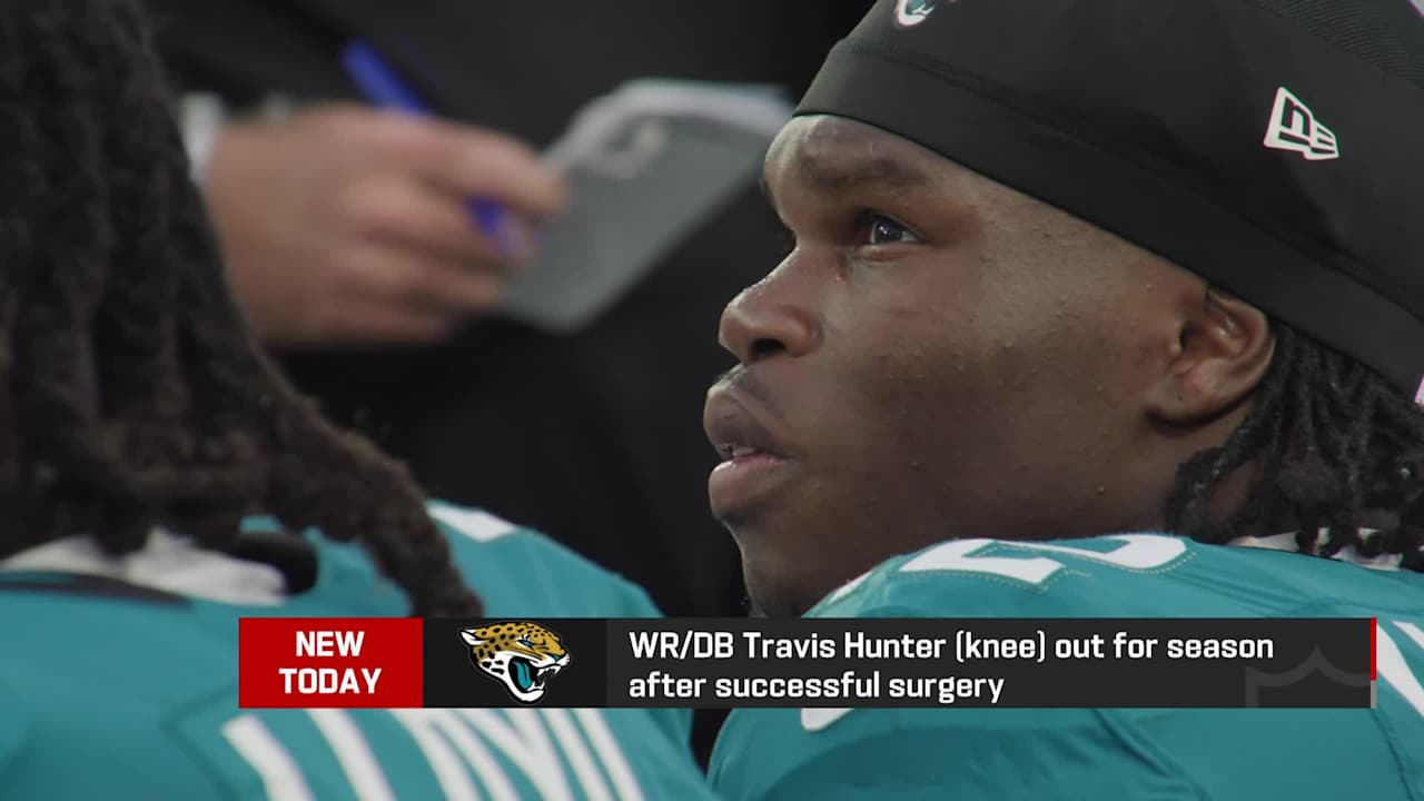 Jacksonville Jaguars wide receiver and cornerback Travis Hunter (knee