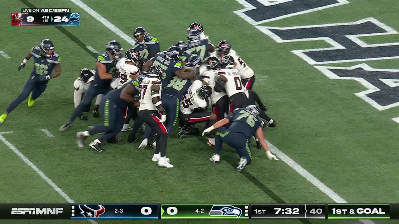 Seattle Seahawks scrum ends in running back Zach Charbonnet touchdown ...