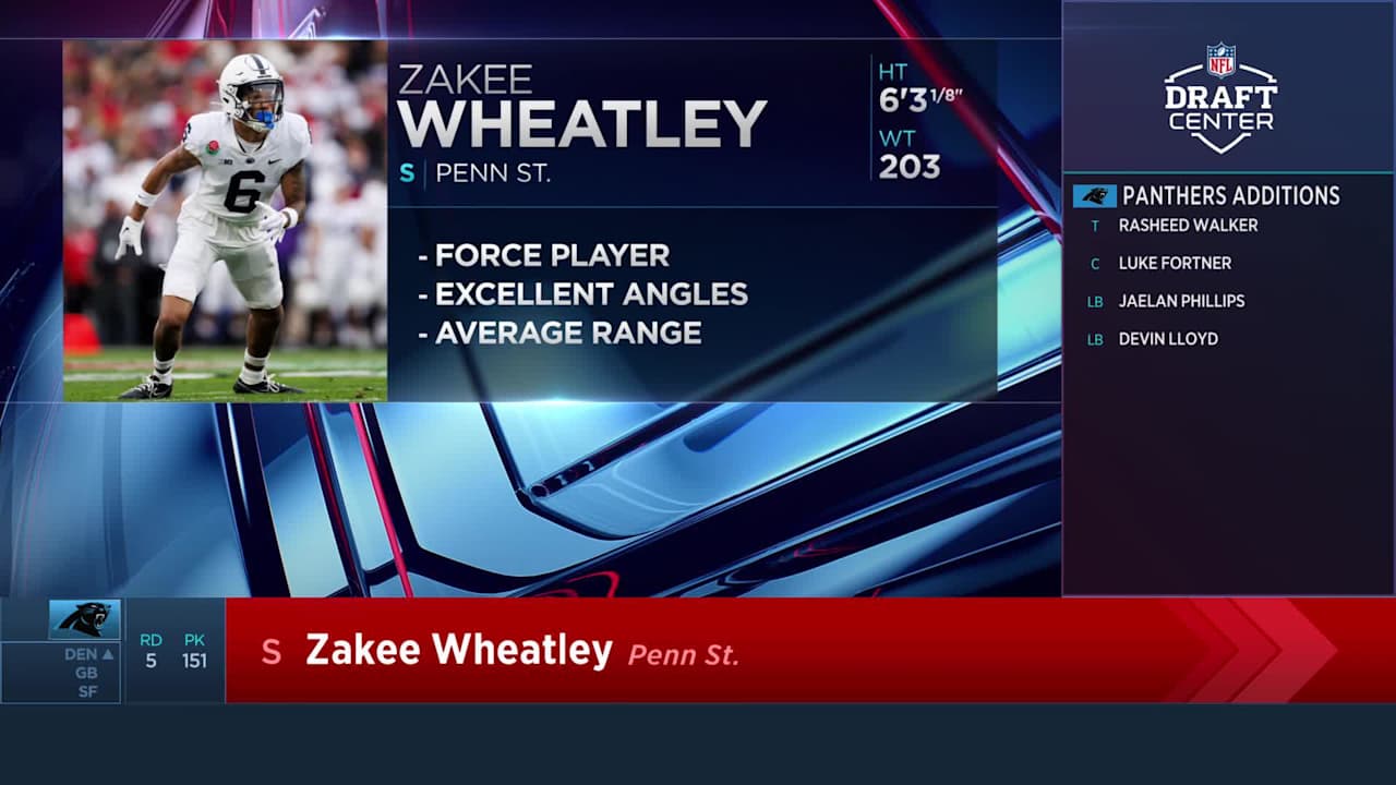 Carolina Panthers select safety Zakee Wheatley with No. 151 pick in ...
