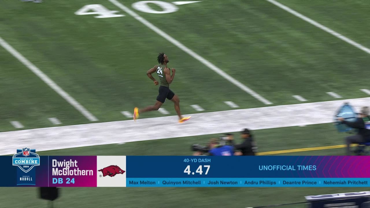 Cornerback Dwight McGlothern Runs 40-yard Dash At 2024 Combine