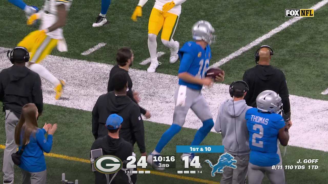 Detroit Lions quarterback Jared Goff's 24-yard run nearly matches the ...
