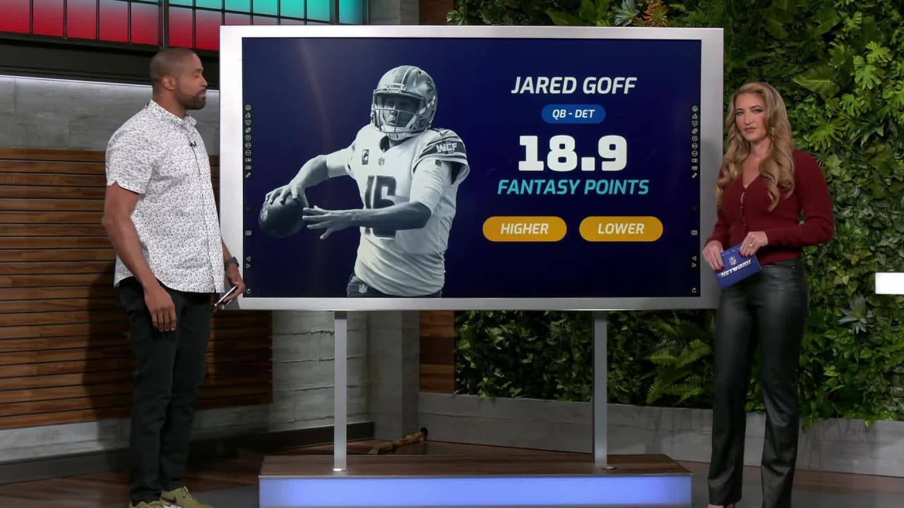 Projecting Detroit Lions quarterback Jared Goff's point total vs 