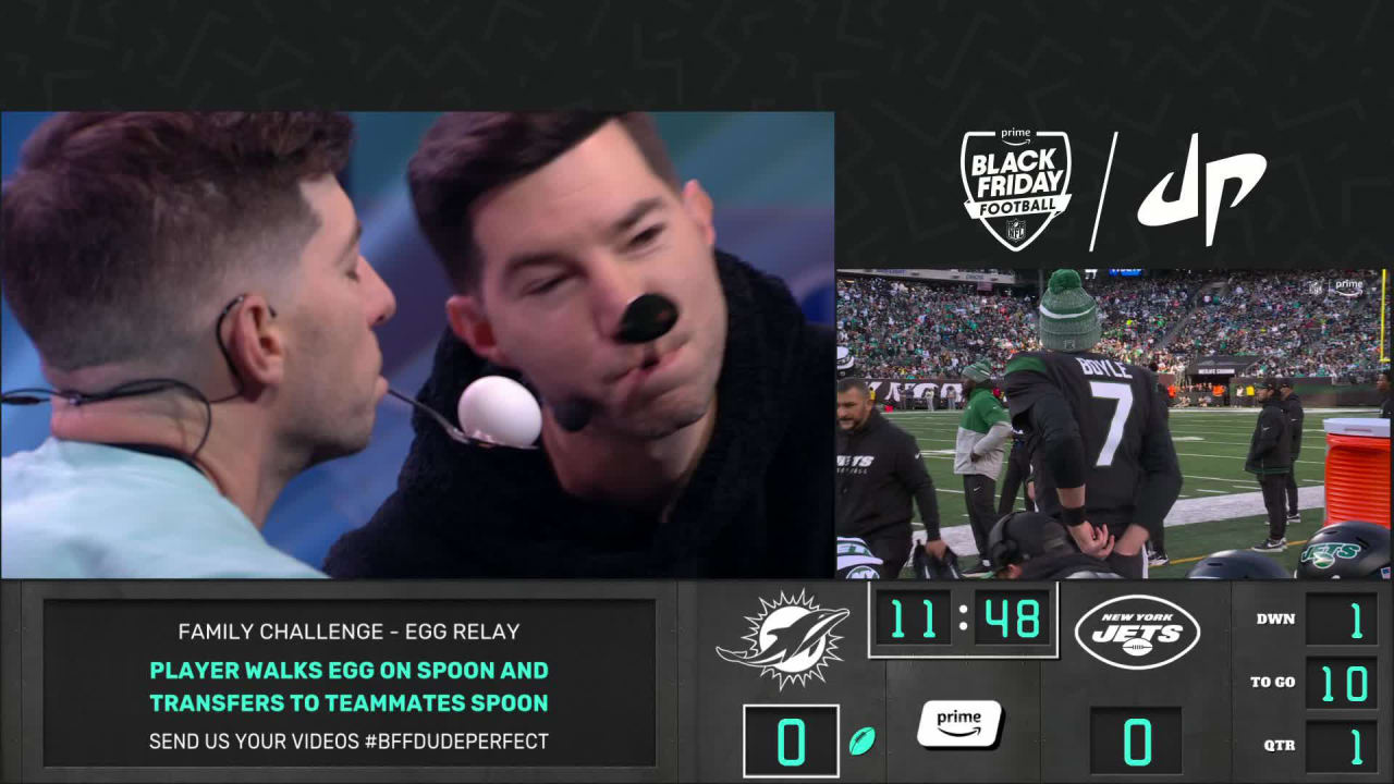 Dude Perfect completes egg drop trick shot