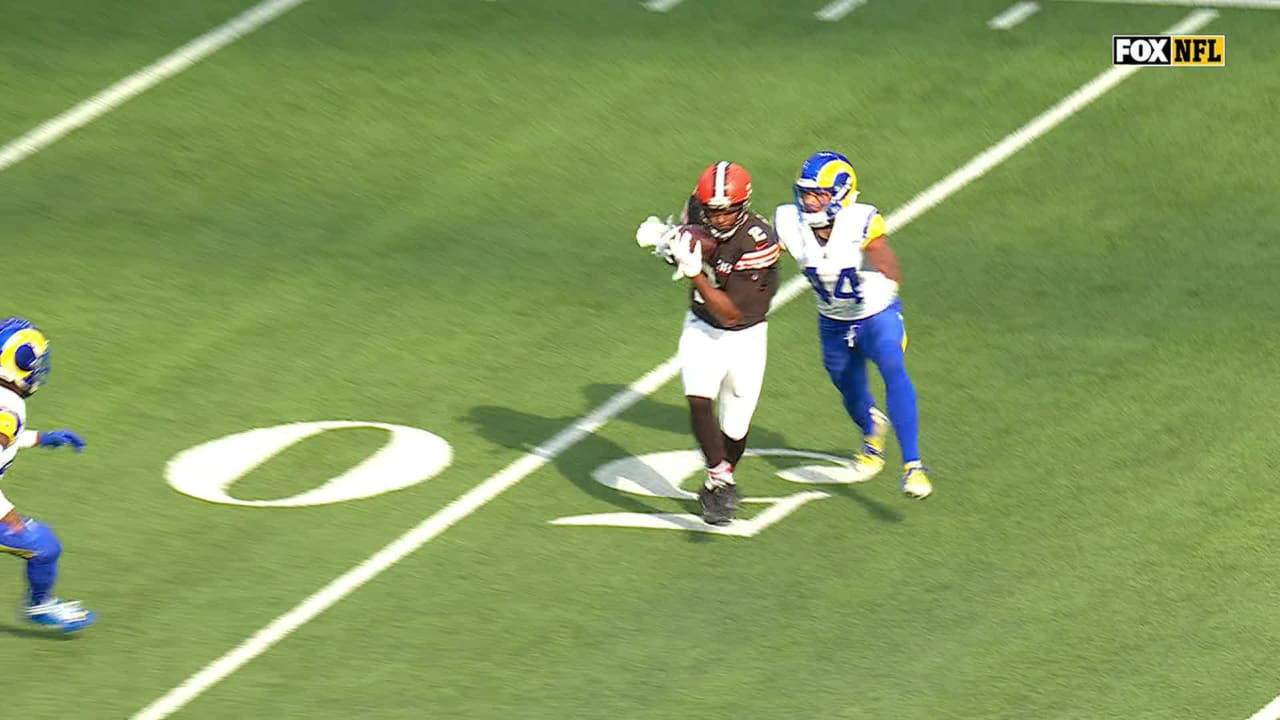 Cleveland Browns quarterback Joe Flacco's 22yard strike pinpoints