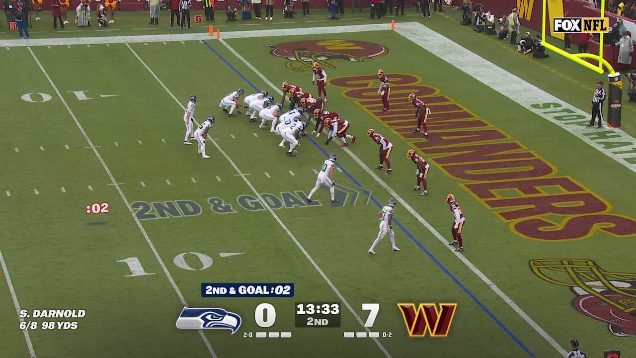 Seattle Seahawks quarterback Sam Darnold's pylon-shot touchdown pass to ...