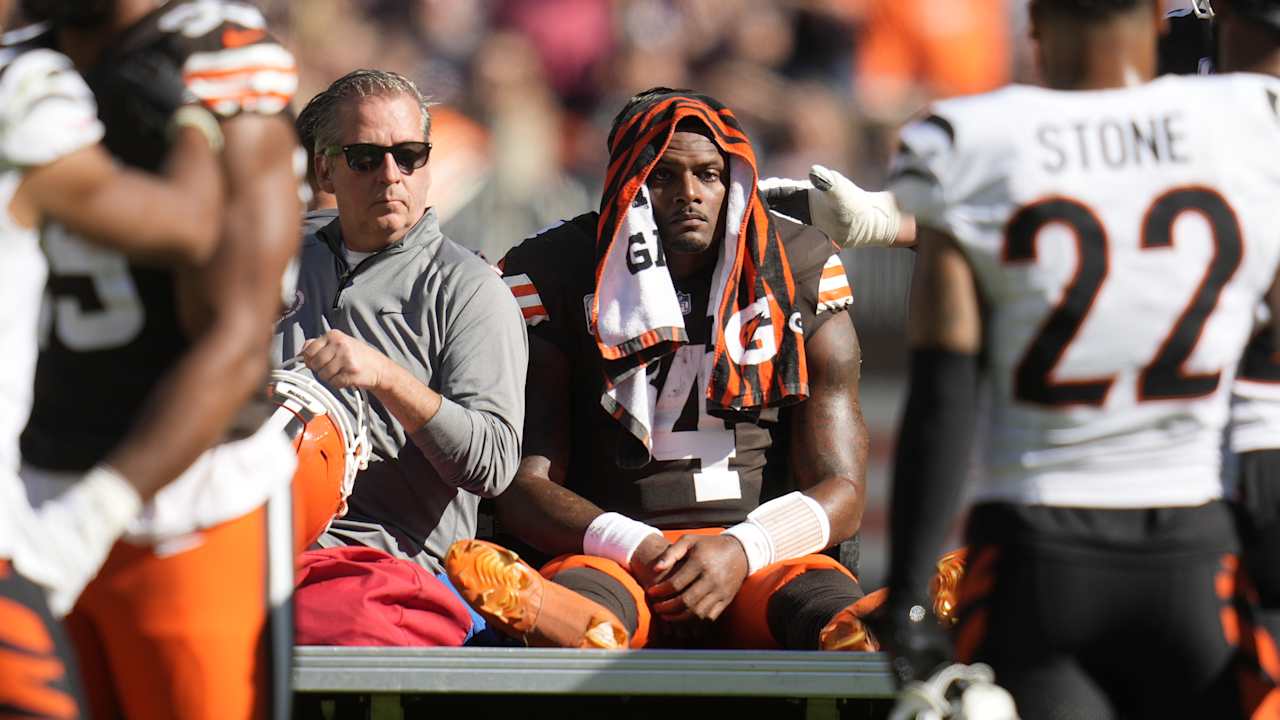 Browns QB Deshaun Watson feared he suffered a season-ending Achilles tendon tear