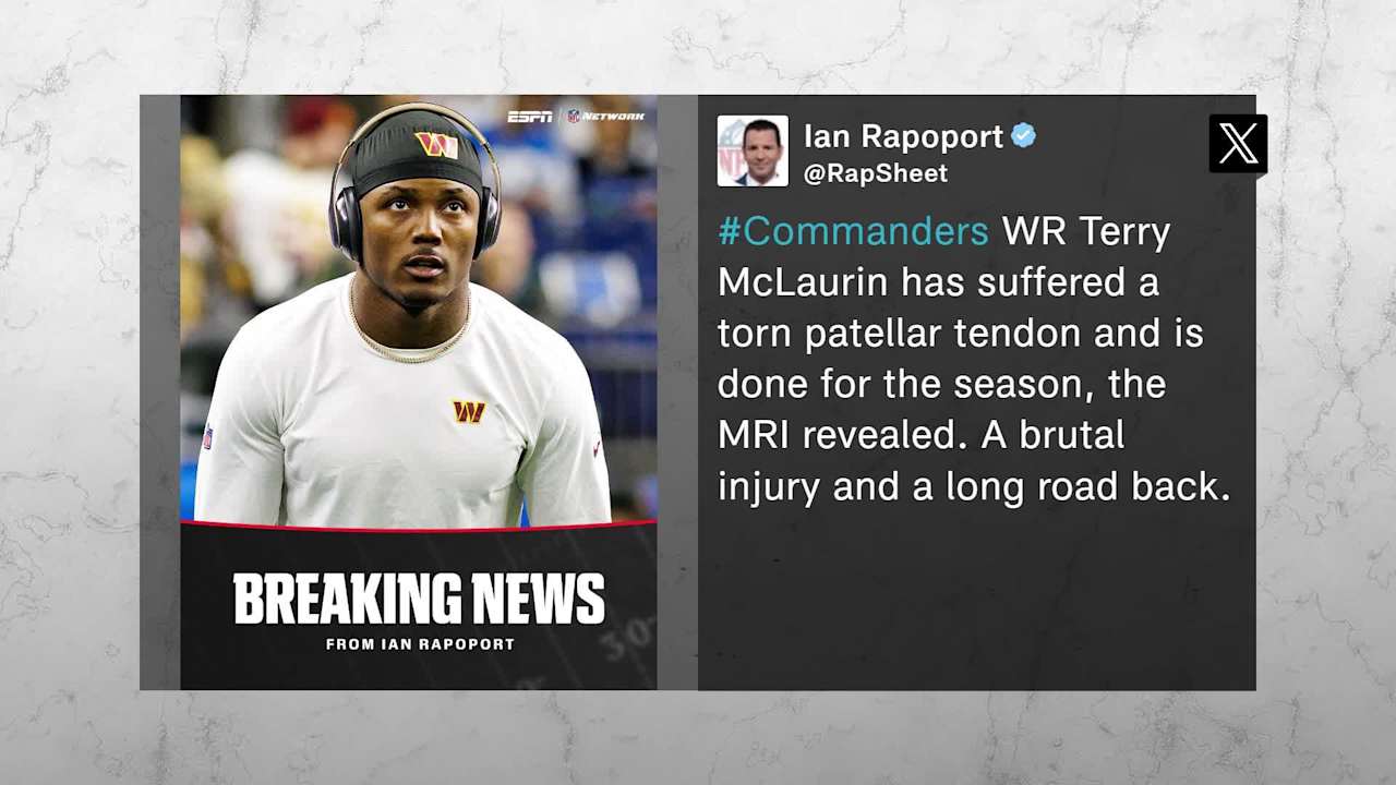 Washington Commanders wide receiver Terry McLaurin (patellar tendon ...