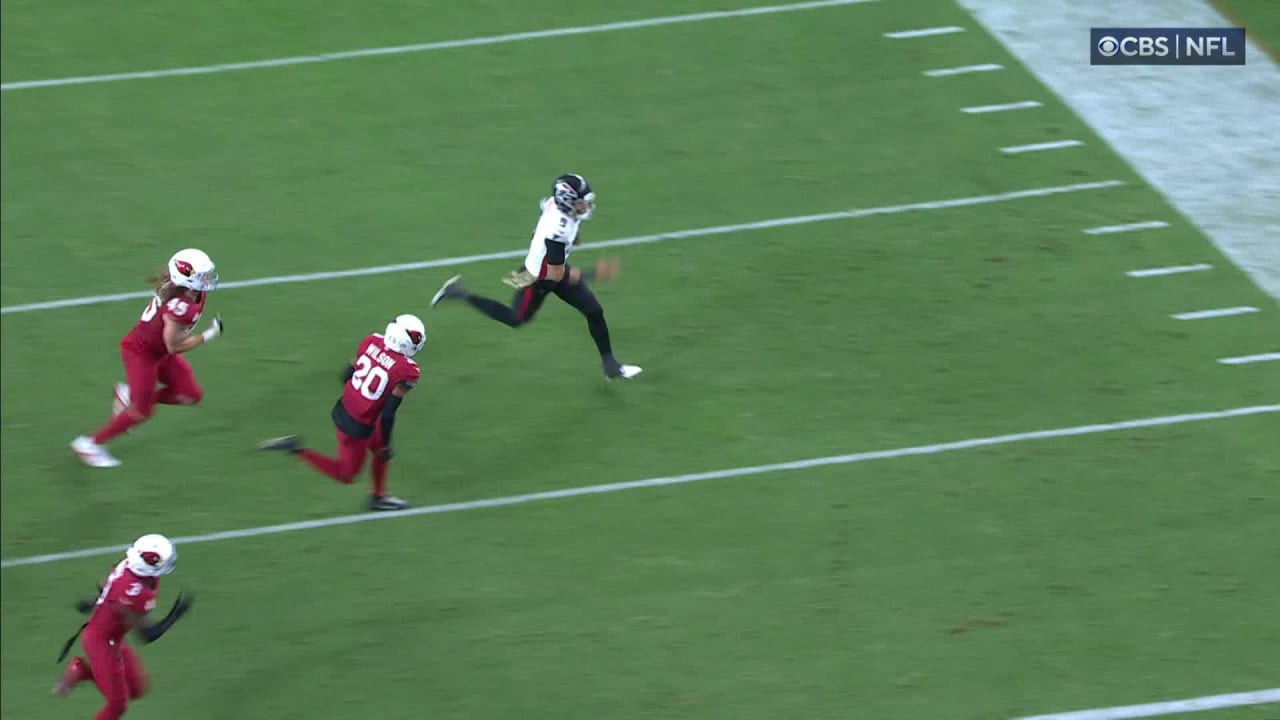 Atlanta Falcons quarterback Desmond Ridder's pylonrace touchdown gives