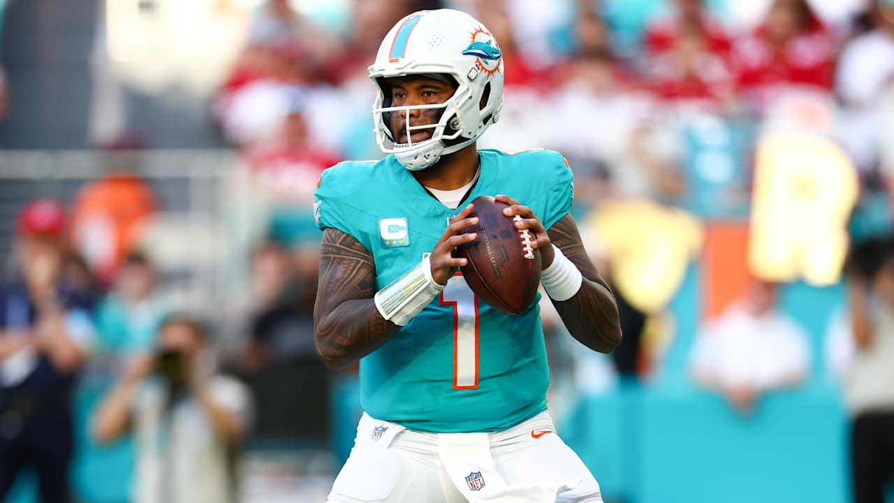 Dolphins QB Tua Tagovailoa (hip) downgraded to doubtful vs. Browns; Tyler Huntley in line to start