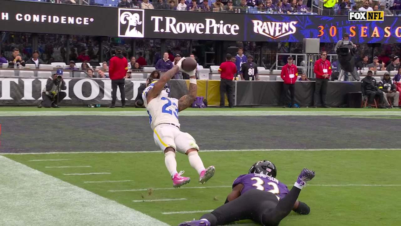 Los Angeles Rams running back Kyren Williams' 30-yard acrobatic catch ...