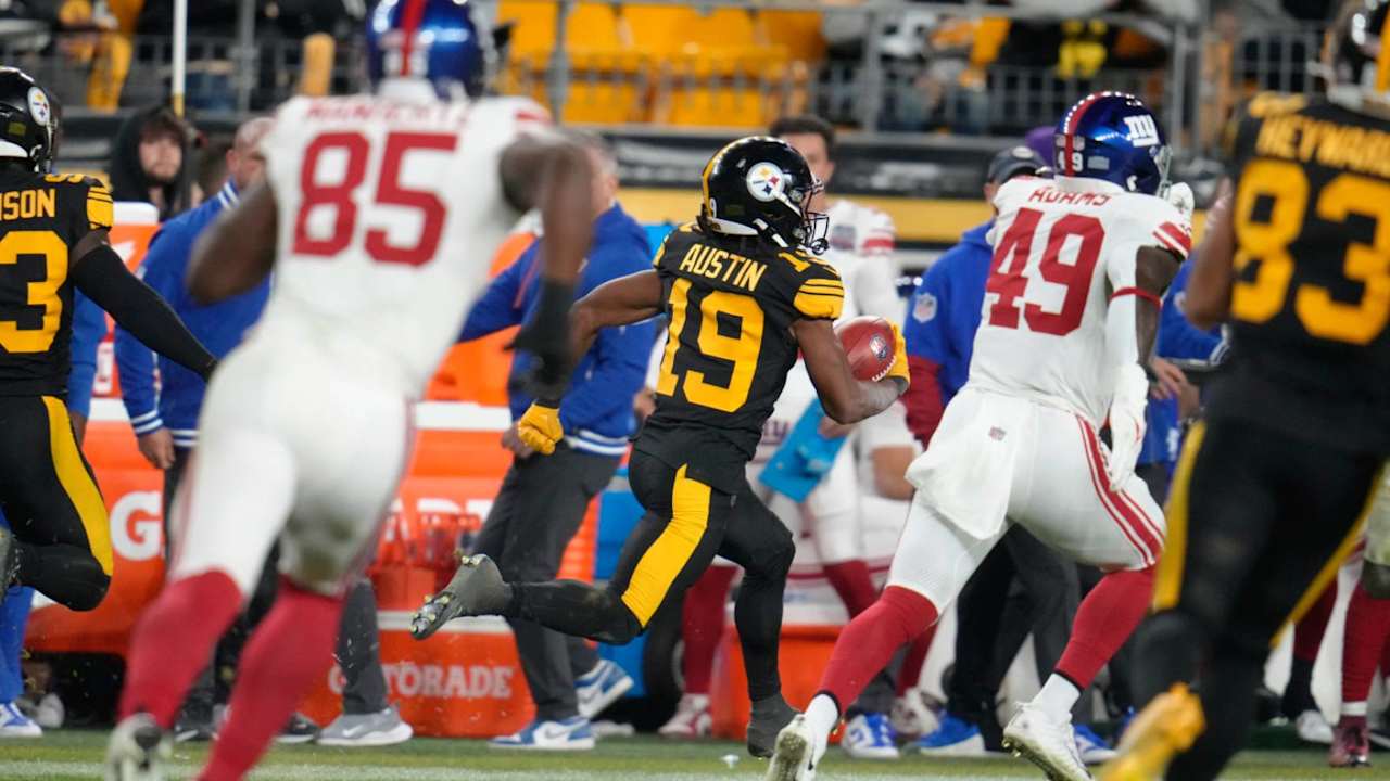 Calvin Austin III ‘catalyst’ in Steelers’ win over Giants with punt return, receiving TDs