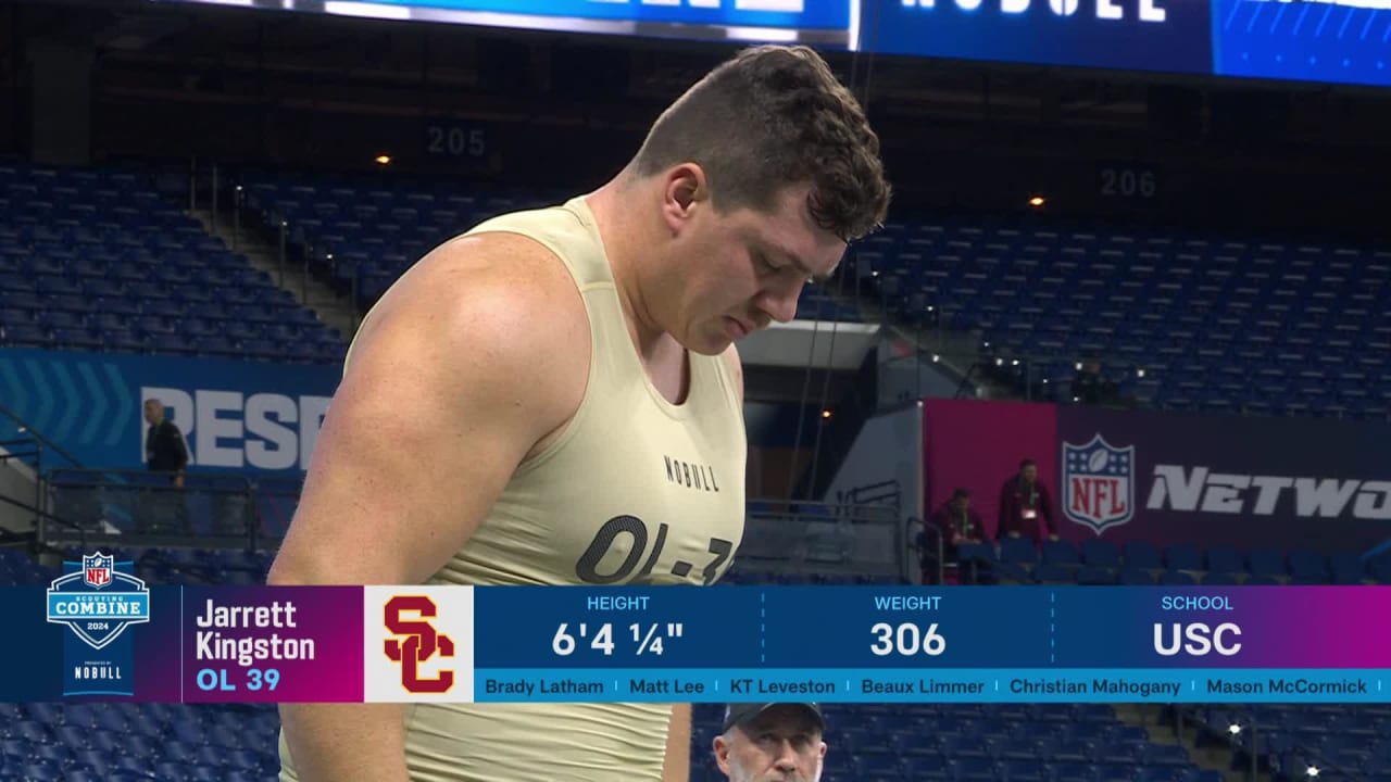Offensive guard Jarrett Kingston runs official 5.02-second 40-yard dash ...