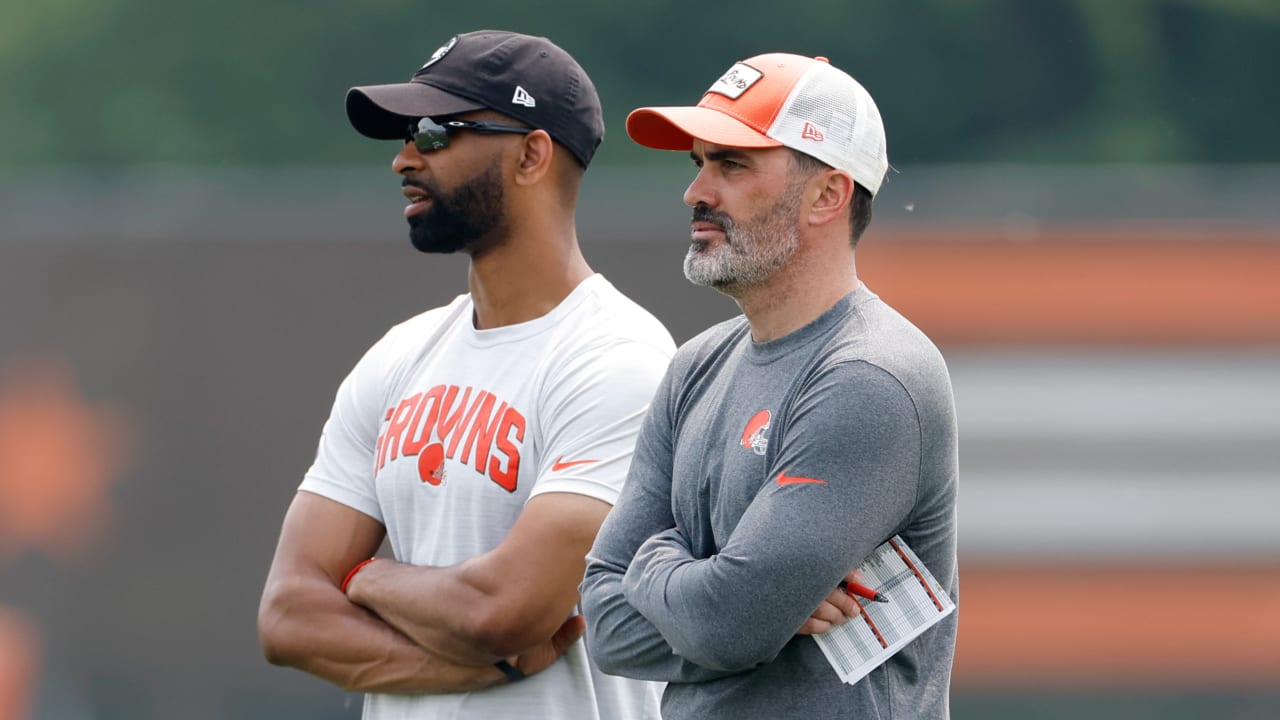 Cleveland Browns general manager Andrew Berry, head coach Kevin ...