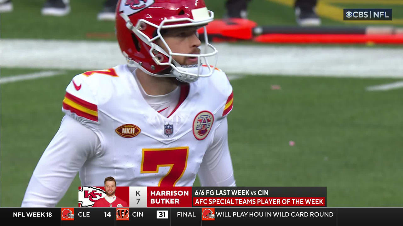 Kansas City Chiefs kicker Harrison Butker connects on 22yard FG to