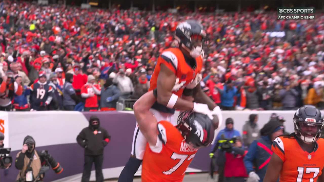 Denver Broncos quarterback Jarrett Stidham's TD pass to wide-open wide ...