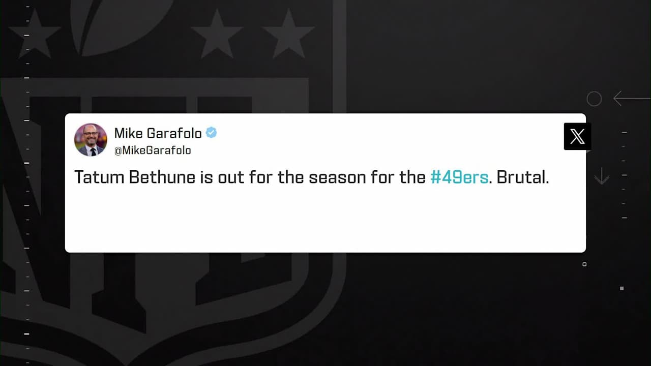 NFL Insider Mike Garafolo: San Francisco 49ers linebacker Tatum Bethune is out for season | 'Up to the Minute'