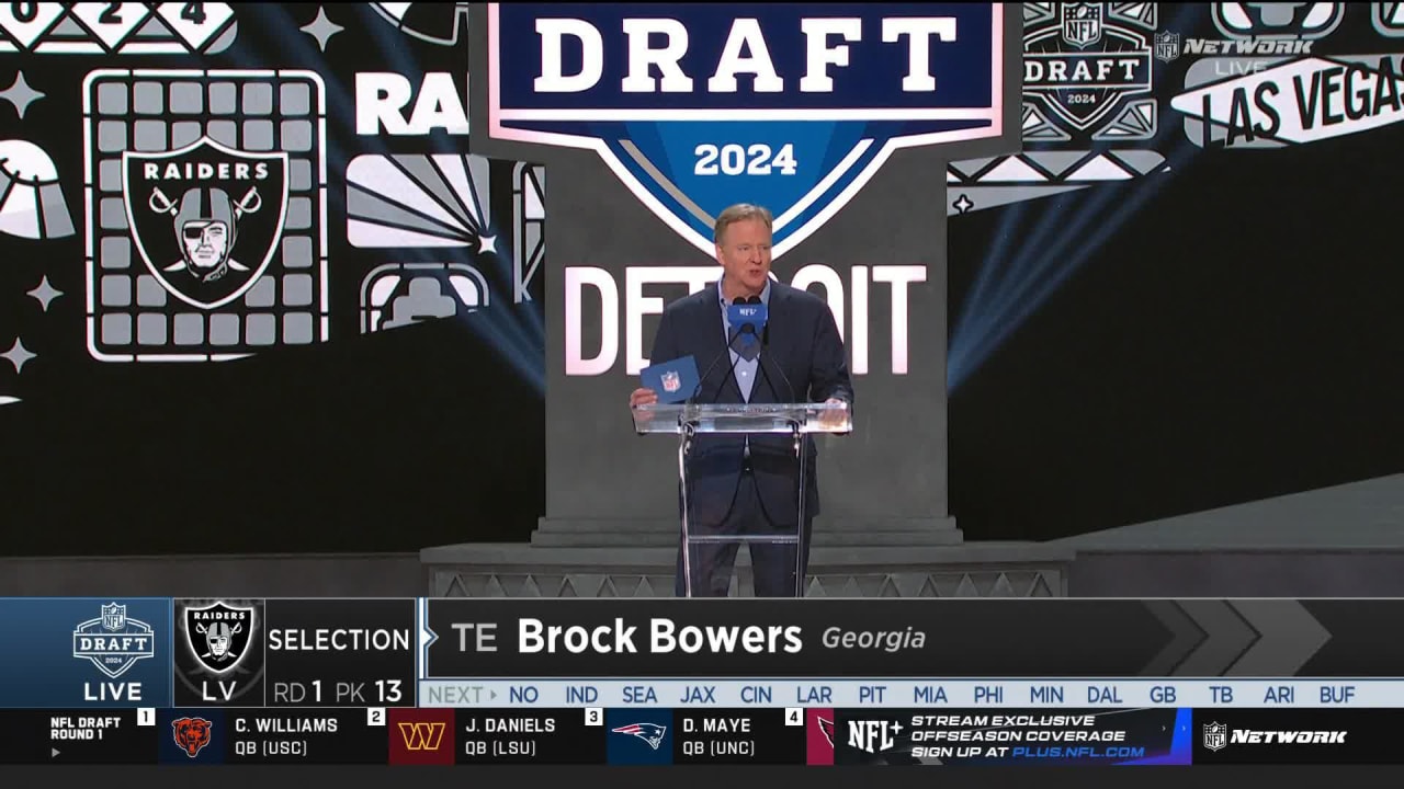 Las Vegas Raiders select tight end Brock Bowers with No. 13 pick in 2024 NFL Draft