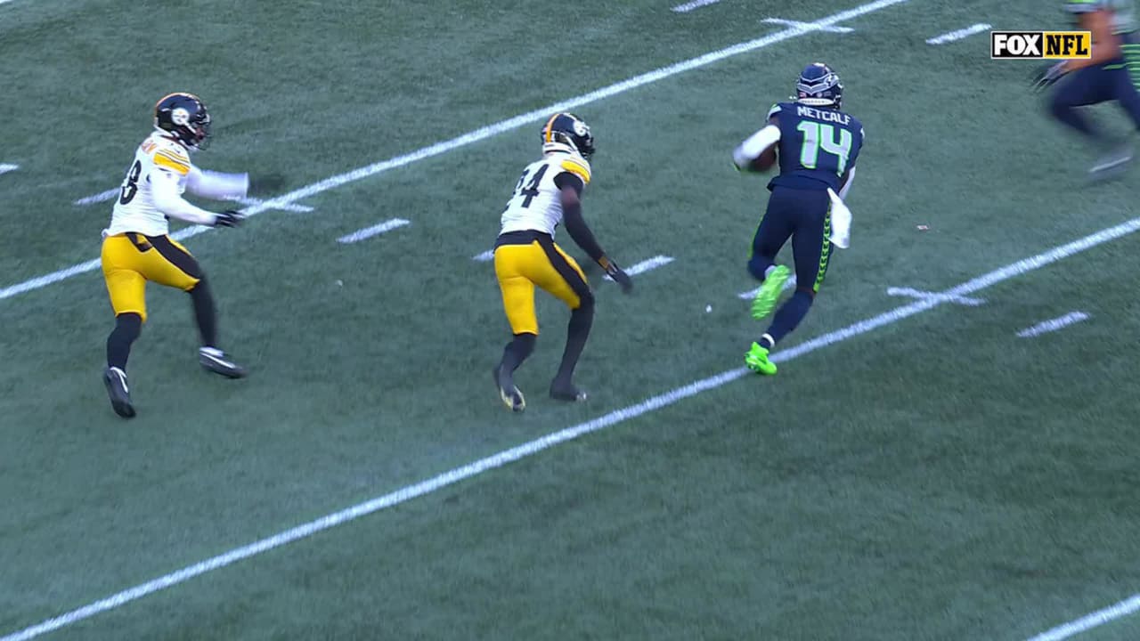 Seattle Seahawks wide receiver DK Metcalf turns a slant route into a 21 ...
