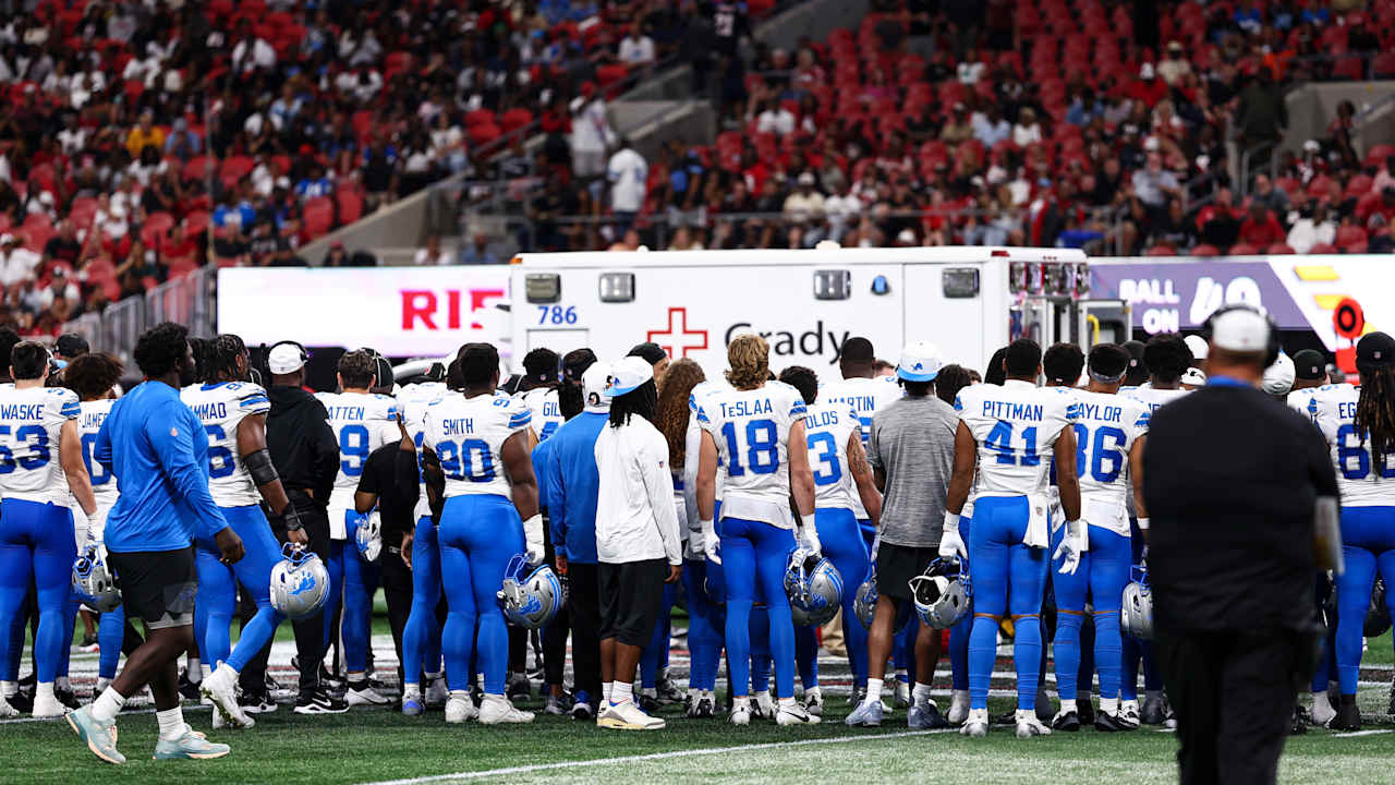 Lions-Falcons preseason game suspended following injury to Detroit safety Morice Norris 