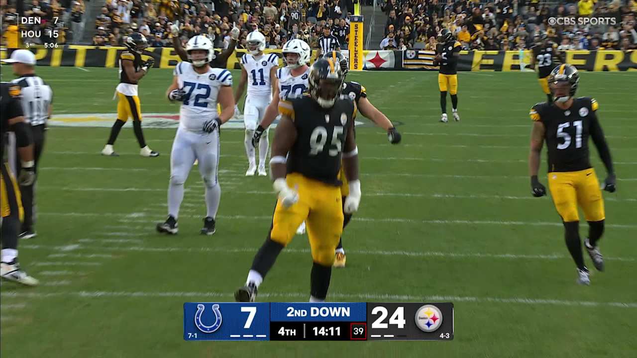 Pittsburgh Steelers defensive tackle Keeanu Benton's bullrush yields a ...