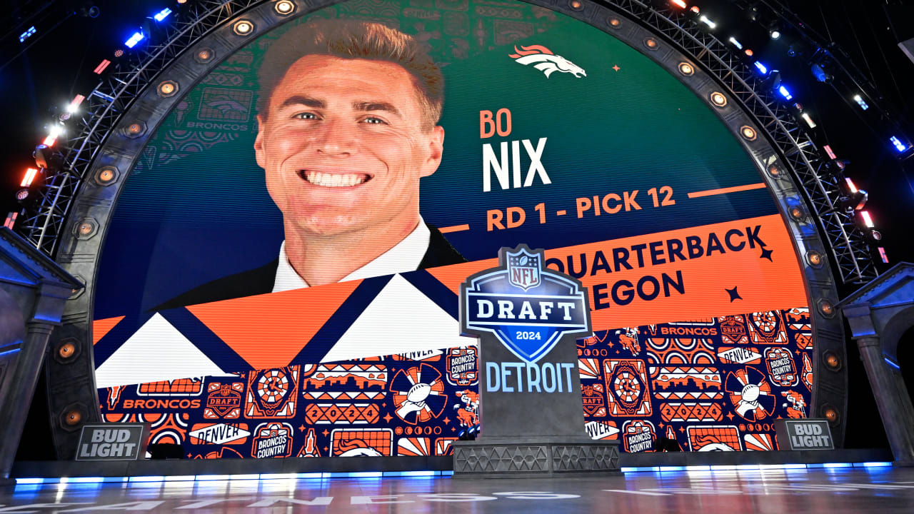 Broncos draft Oregon QB Bo Nix with No. 12 overall pick in 2024 NFL Draft